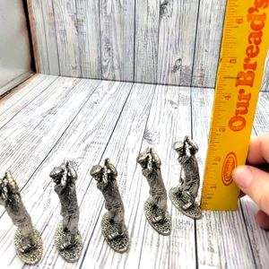 Miniature Pewter Golfer Figurine 2 1/2" By Metzke 1993 Golf Set Of 5